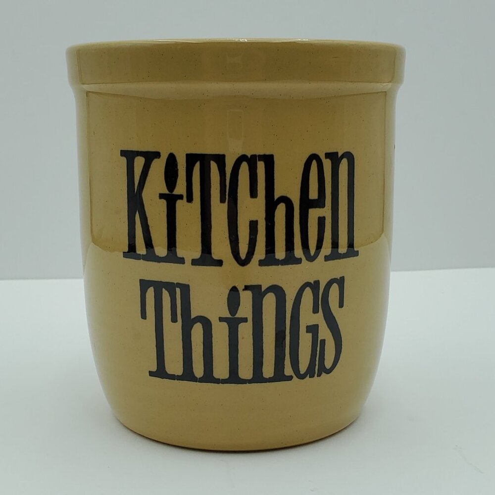 T.G. Green Cornishware Kitchen Things Utensil Crock England Knife Holder Jar